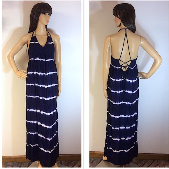 Sugarlips Dresses & Skirts - SUGARLIPS NAVY AND WHITE TYE DYE BOHO MAXI DRESS